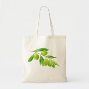 Bag with green olives branch