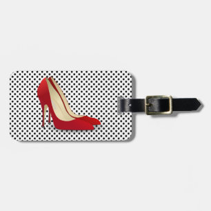 Bagage étiquette de bagages de chaussures à talon rouge