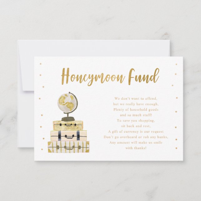 Bagages + Carte de boîtier Globe Honeymoon Fund (Devant)