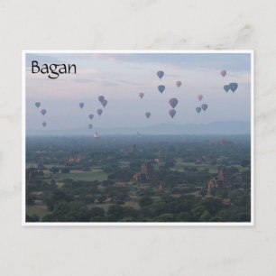 bagan air balloons postcard