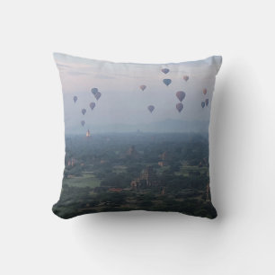 bagan balloon sunrise throw pillow