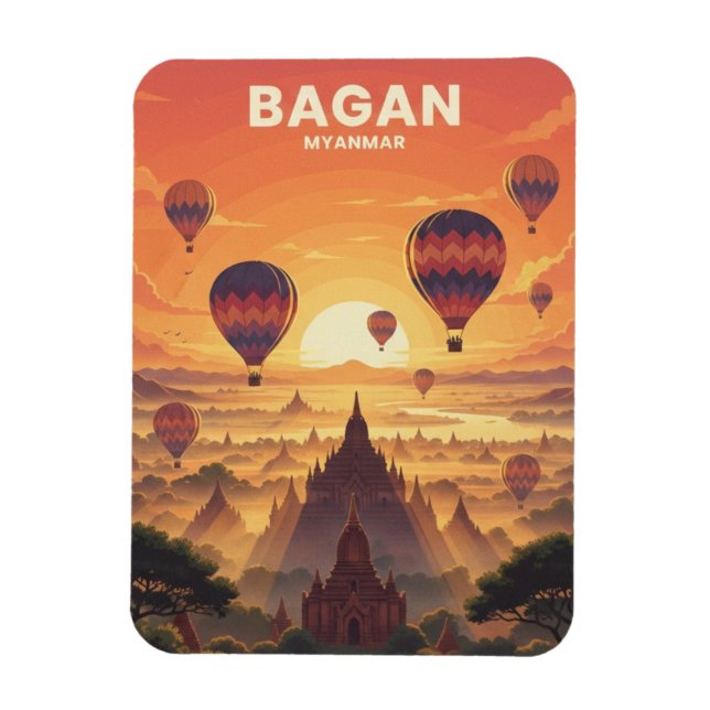 Bagan Myanmar Travel Magnet (Vertical)