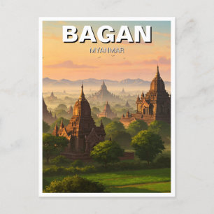 Bagan Myanmar Travel Postcard