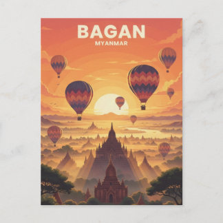 Bagan Myanmar Travel Postcard