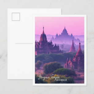 Bagan Temples Myanmar the beautiful tourist place Postcard