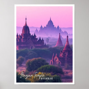 Bagan Temples Myanmar the beautiful tourist place Poster