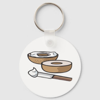 bagel and cream cheese keychain