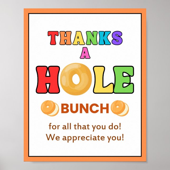 Bagel, Appreciation Week Sign, Staff Appreciation Poster (Front)