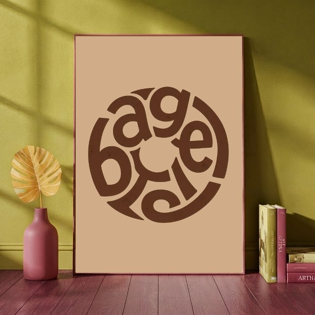 Bagel Bakery Typographic Art Cozy Kitchen Cafe Poster (Creator Uploaded)