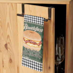 Bagel Breakfast Retro Kitchen Towel