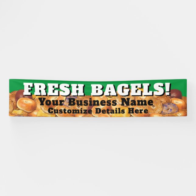 Bagel Business Banner Customizable FRESH BAGELS (Horizontal)