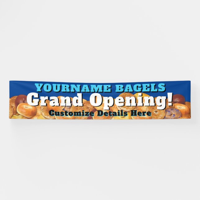 Bagel Business Banner Customizable Grand Opening (Horizontal)