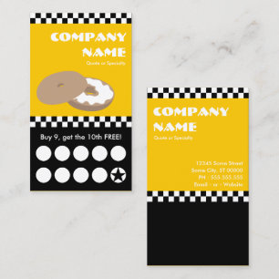 bagel checkers punchcard loyalty card