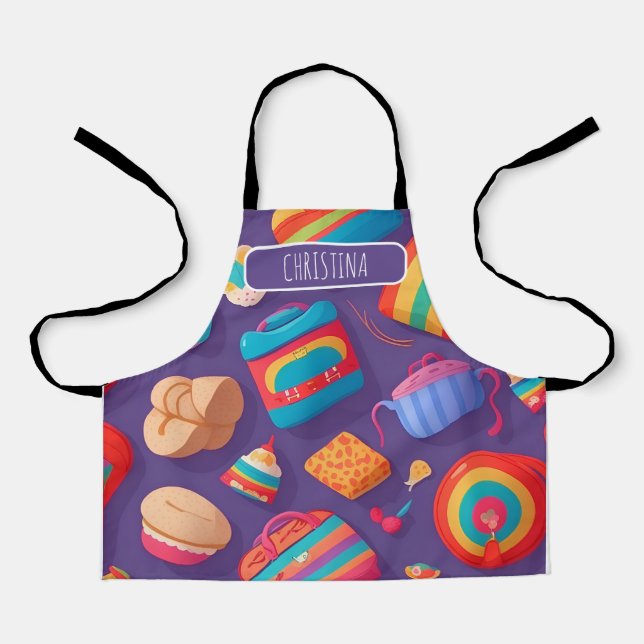 Bagel  Colourful Personalized Pattern Apron (Front)