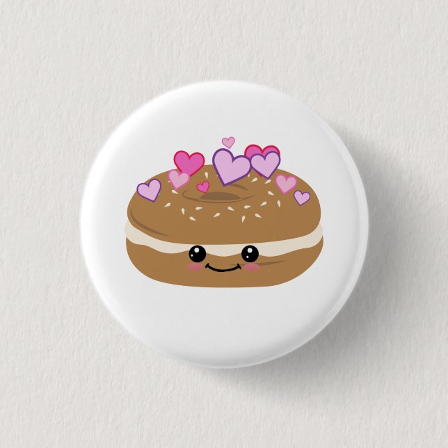 Bagel Lover Bagel Buddies 1 Inch Round Button (Front)