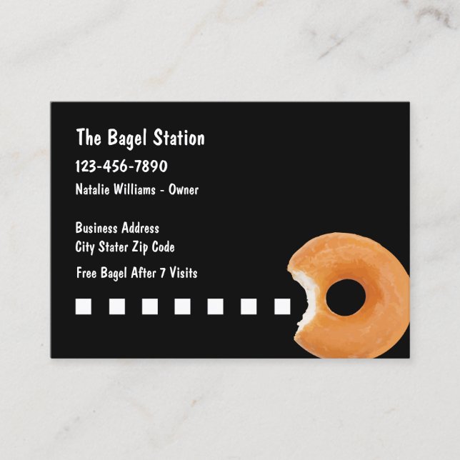 Bagel Shop Loyalty Modèle Cartes de visite (Devant)