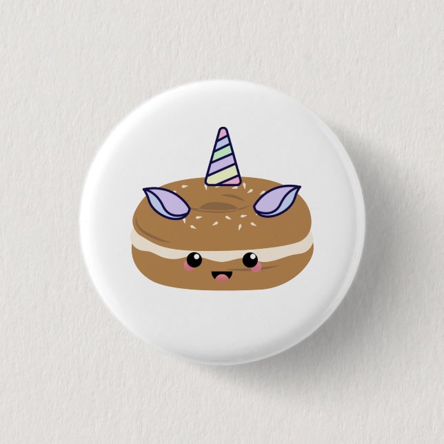 Bagel Unicorn Bagel Buddies 1 Inch Round Button (Front)