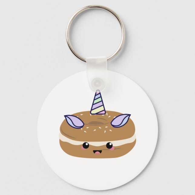 Bagel Unicorn Bagel Buddies Keychain (Front)