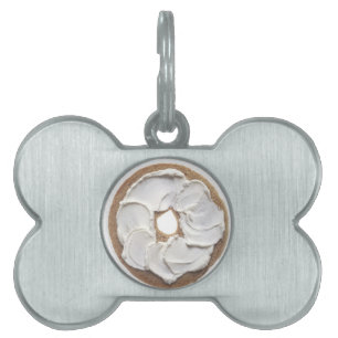 Bagel with Cream Cheese Pet ID Tag
