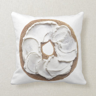 Bagel with Cream Cheese Throw Pillow