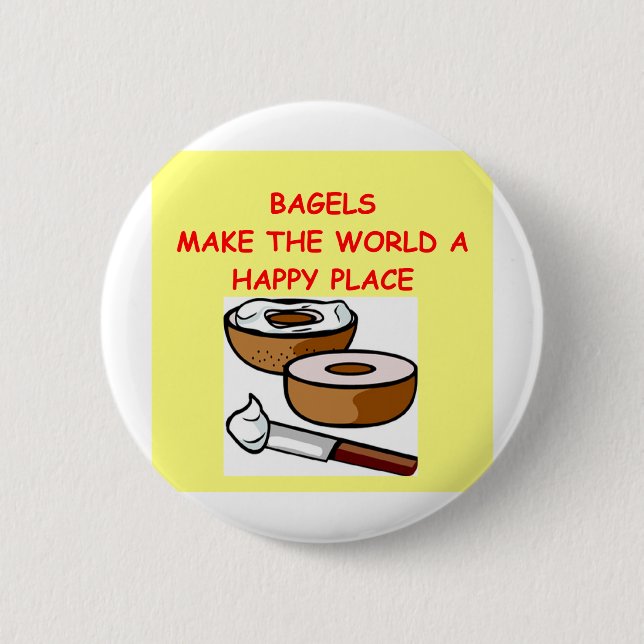 bagels 2 inch round button (Front)