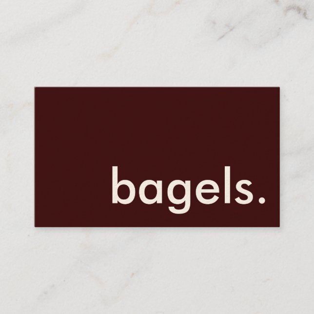 bagels. (colour customizable) business card (Front)