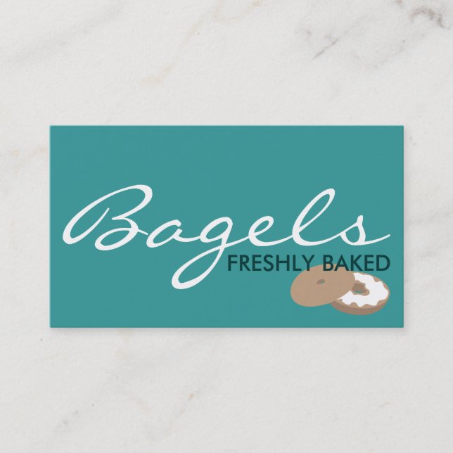 BAGELS freshly baked. (colour customizable) Business Card (Front)
