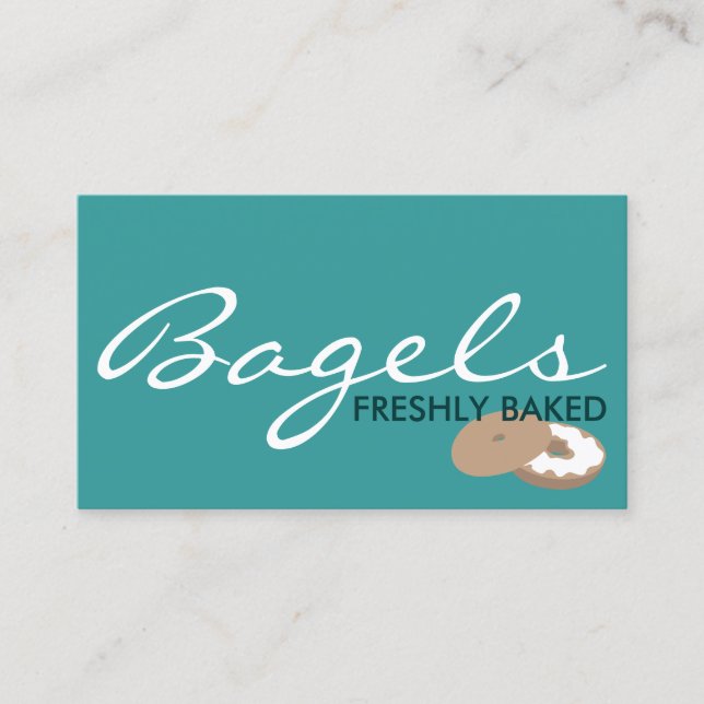 BAGELS freshly baked. (colour customizable) Business Card (Front)