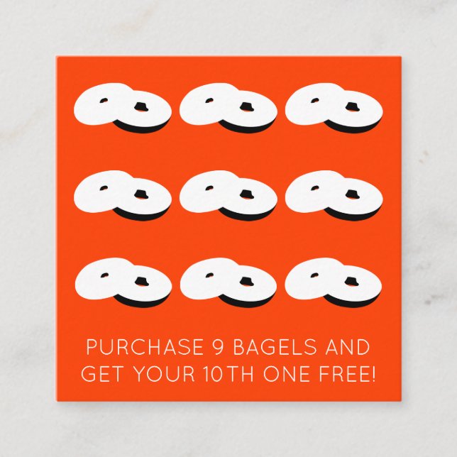 bagels loyalty stamp colour customizable card (Front)