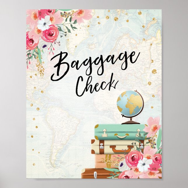 Baggage Check Sign Travel shower Miss to Mrs (Front)