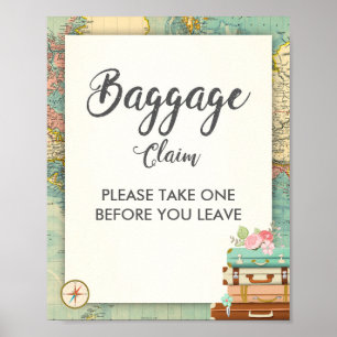 Baggage Claim Sign Travel shower Miss to Mrs
