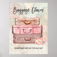 Baggage Claim Sign Travel shower Miss to Mrs Favou