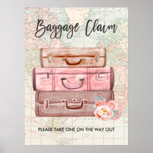 Baggage Claim Sign Travel shower Miss to Mrs Favou