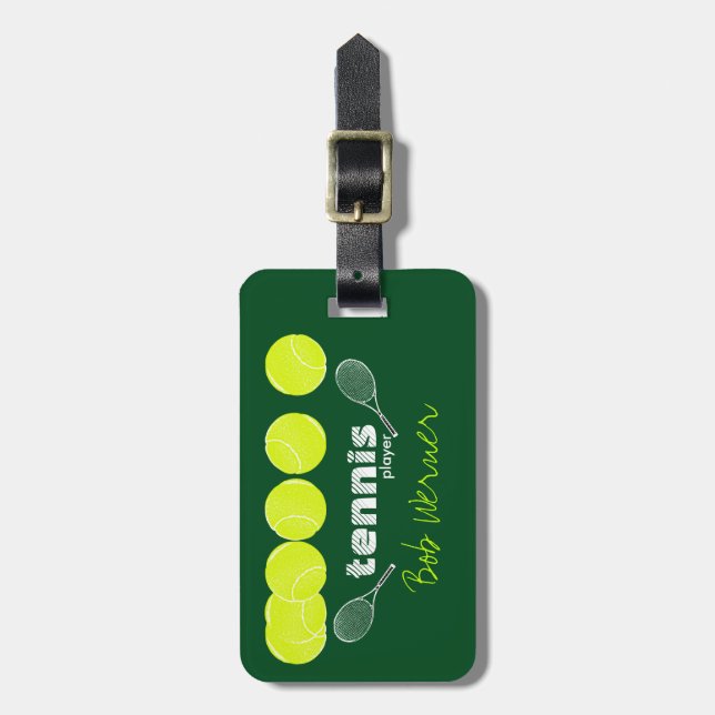 baggage of the tennis player luggage tag (Front Vertical)