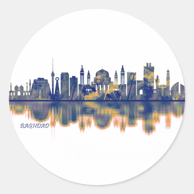 Baghdad Skyline Classic Round Sticker (Front)