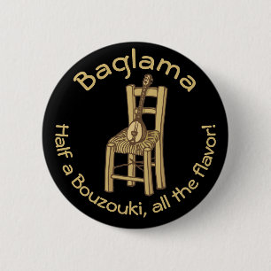 Baglama on Chair Keychain 2 Inch Round Button