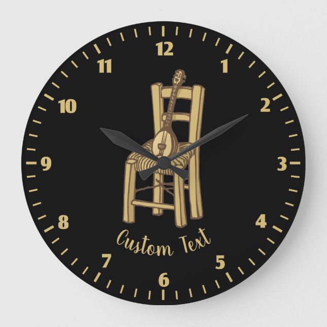 Baglama on Chair Large Clock (Front)
