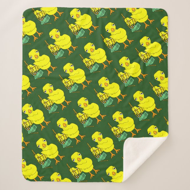 Bagpipe Chick Sherpa Blanket (Front)