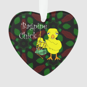 Bagpipe Chick Text Ornament