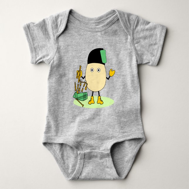 Bagpipe Egghead Baby Bodysuit (Front)