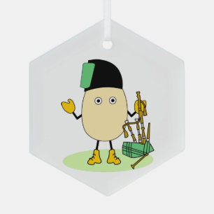 Bagpipe Egghead Glass Ornament
