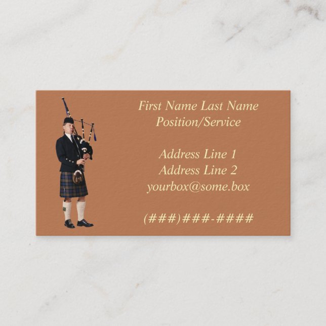 Bagpipe Musician Business Card (Front)