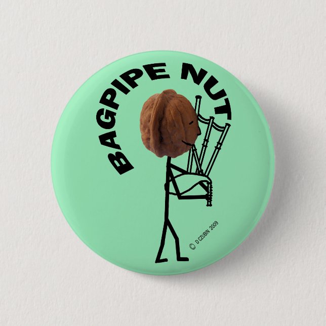 Bagpipe Nut 2 Inch Round Button (Front)