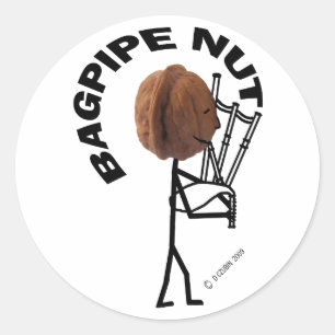 Bagpipe Nut Classic Round Sticker