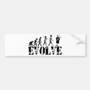 Bagpipe Pipers Bagpiper Musical Evolution Art Bumper Sticker