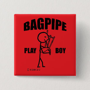 Bagpipe Play Boy 2 Inch Square Button
