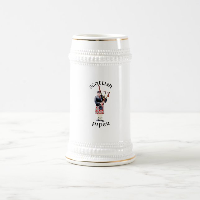 Bagpipe Player in Red Kilt Beer Stein (Center)