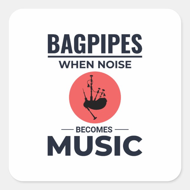 Bagpipe Player Instrument Scottish Scotland Music Square Sticker (Front)