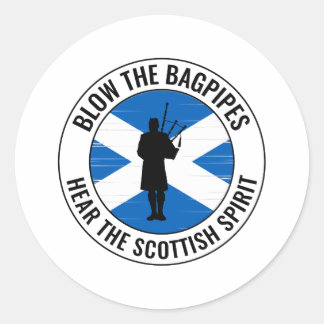 Bagpipe Player Musical Bagpiper Scottish Funny Classic Round Sticker