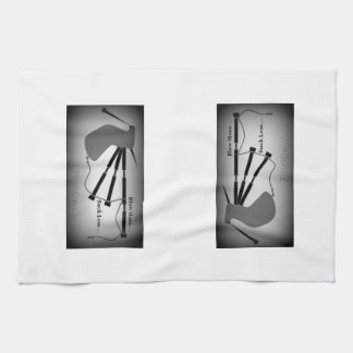 Bagpipe Theme (B/W) Kitchen Towel